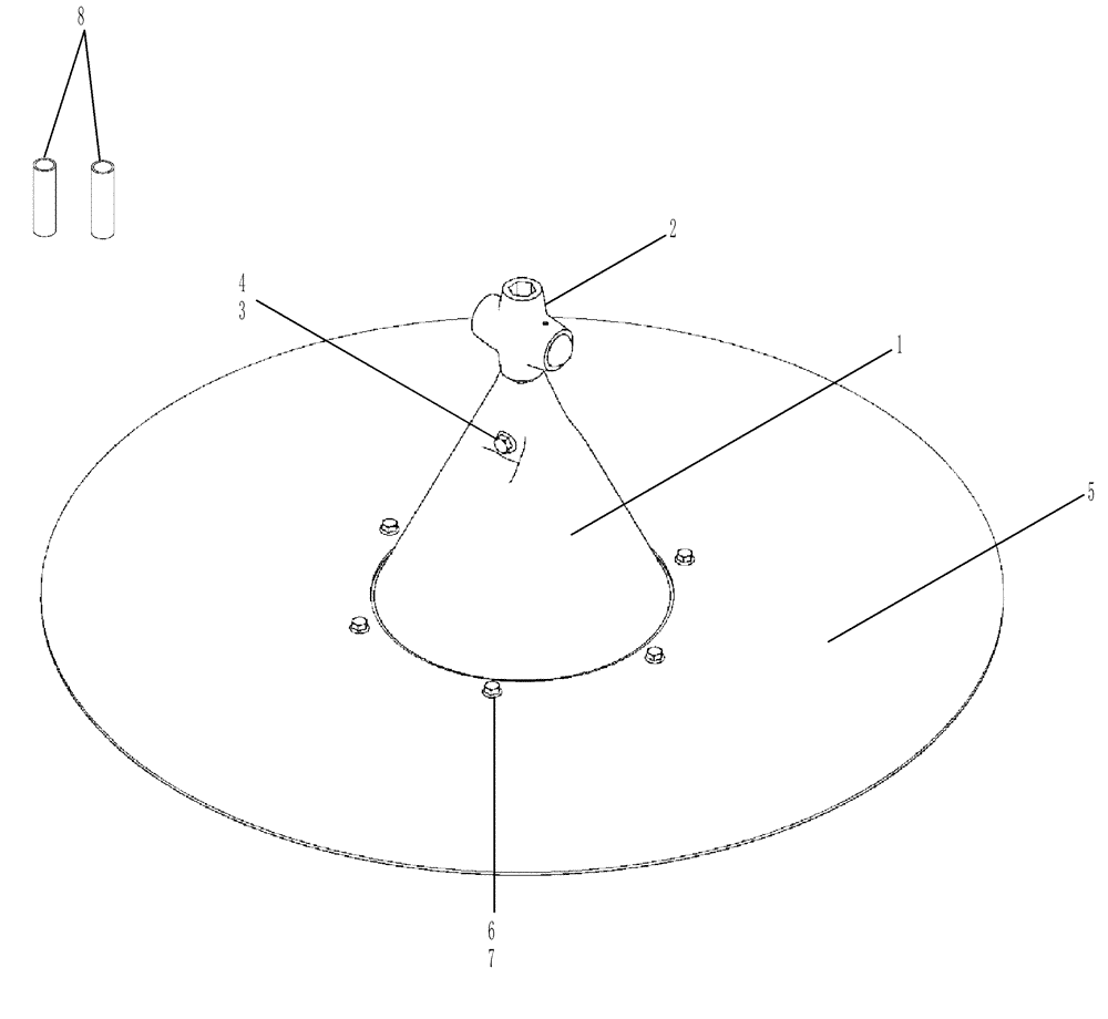 Схема запчастей Case IH 6130 - (88.230.16[02]) - SMOOTH SPREADER DISC ASSEMBLY (88) - ACCESSORIES