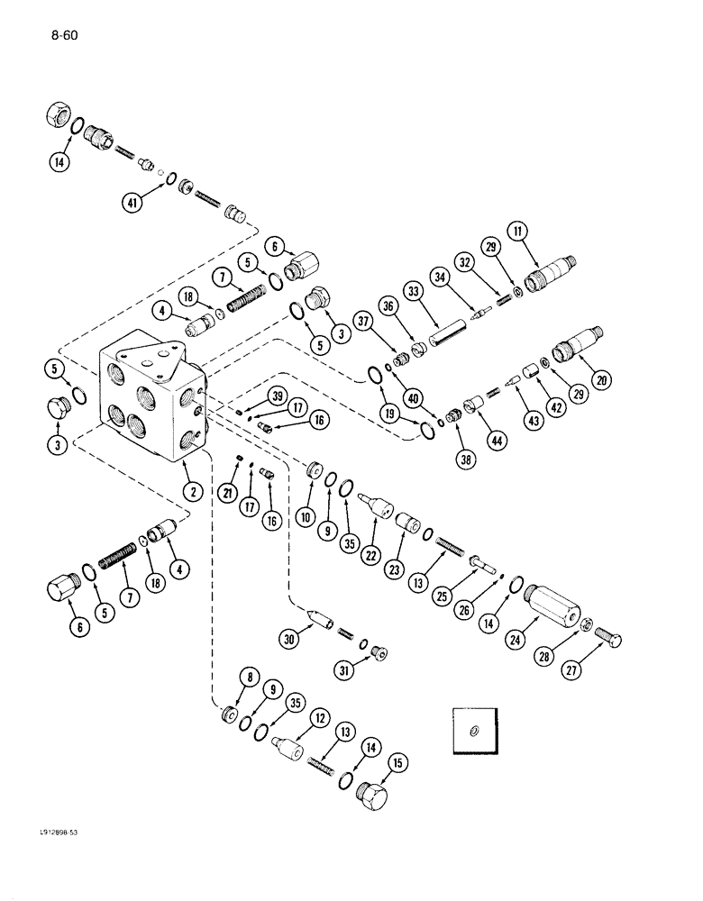 Схема запчастей Case IH 1640 - (8-060) - HEADER VALVE, PRIOR TO P.I.N. JJC0097190 (07) - HYDRAULICS