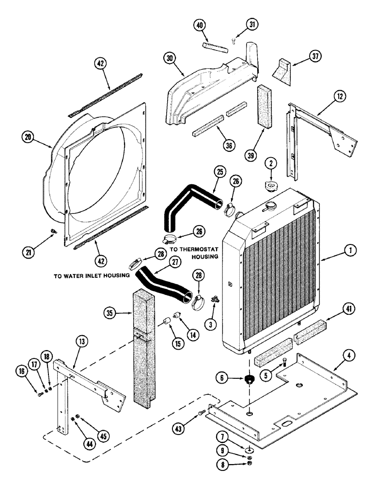 Схема запчастей Case IH 1896 - (2-02) - RADIATOR AND ATTACHING PARTS, 6T-590 DIESEL ENGINE (02) - ENGINE