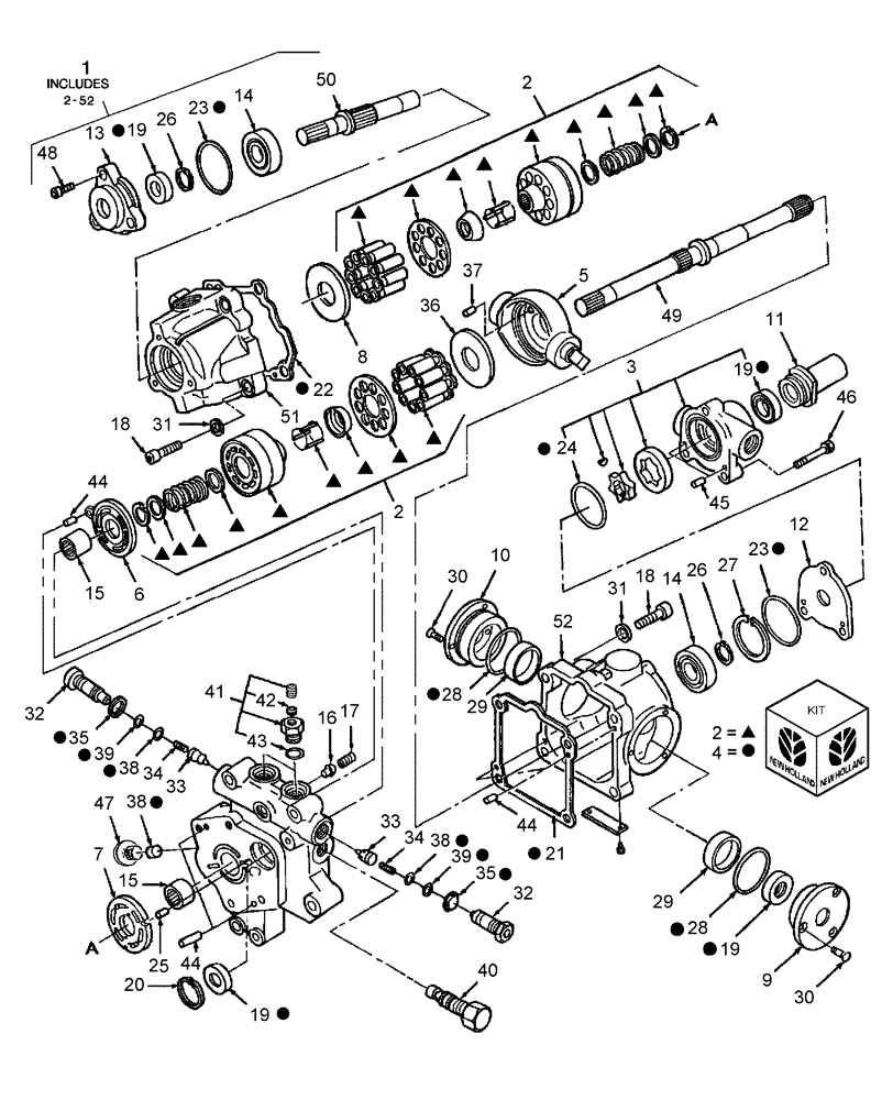 Схема запчастей Case IH DX24 - (03.12.01) - HYDROSTATIC TRANSMISSION ASSEMBLY (03) - TRANSMISSION