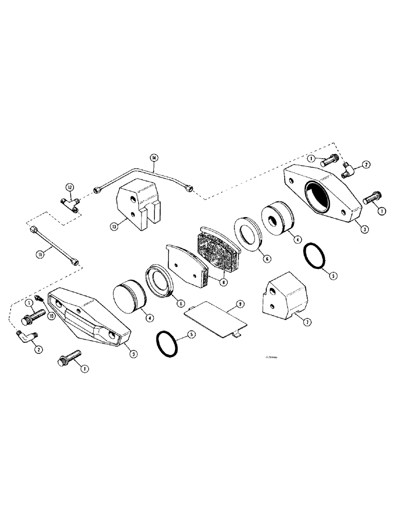 Схема запчастей Case IH 1470 - (120) - CALIPER ASSEMBLY RIGHT HAND AND LEFT HAND, HYDRAULIC DISC BRAKE (07) - BRAKES