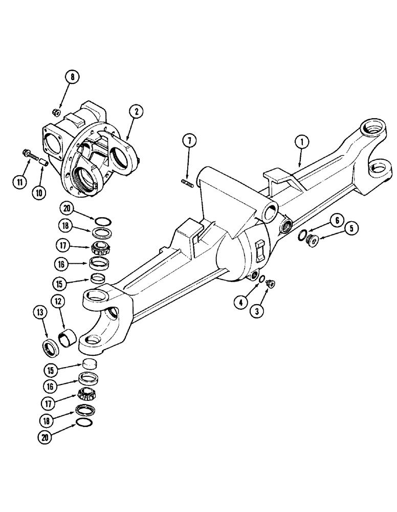 Схема запчастей Case IH 1896 - (5-124) - FRONT AXLE HOUSING AND DIFFERENTIAL CARRIER, MFD TRACTORS (05) - STEERING