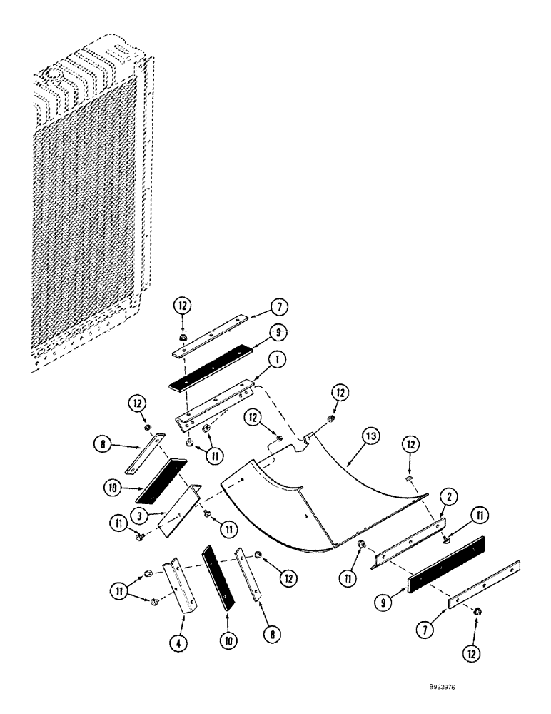 Схема запчастей Case IH 1688 - (2-04) - ROTARY AIR SCREEN BAFFLE SEALS (01) - ENGINE