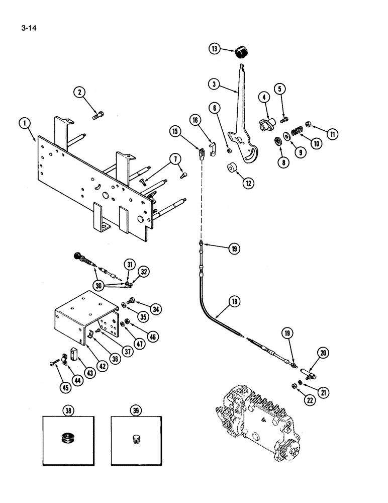 Схема запчастей Case IH 3394 - (3-14) - THROTTLE CONTROLS (03) - FUEL SYSTEM