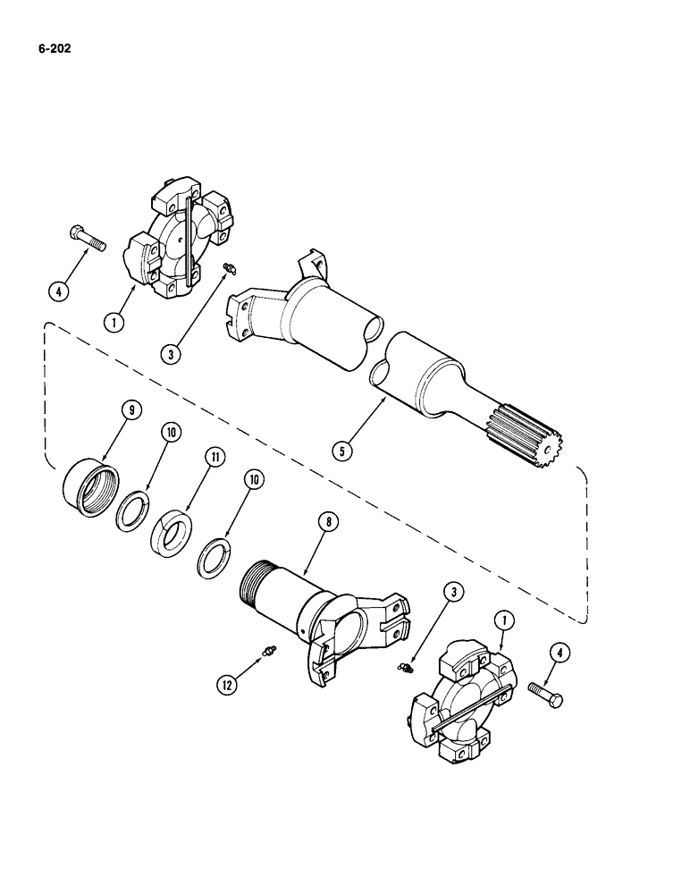 Схема запчастей Case IH 4994 - (6-202) - REAR AXLE DRIVE LINE (06) - POWER TRAIN