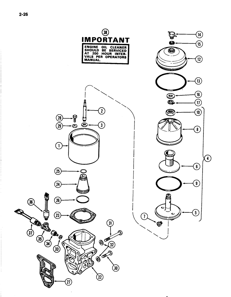 Схема запчастей Case IH 4894 - (2-26) - OIL CLEANER 674 CUBIC INCH DIESEL ENGINE (02) - ENGINE