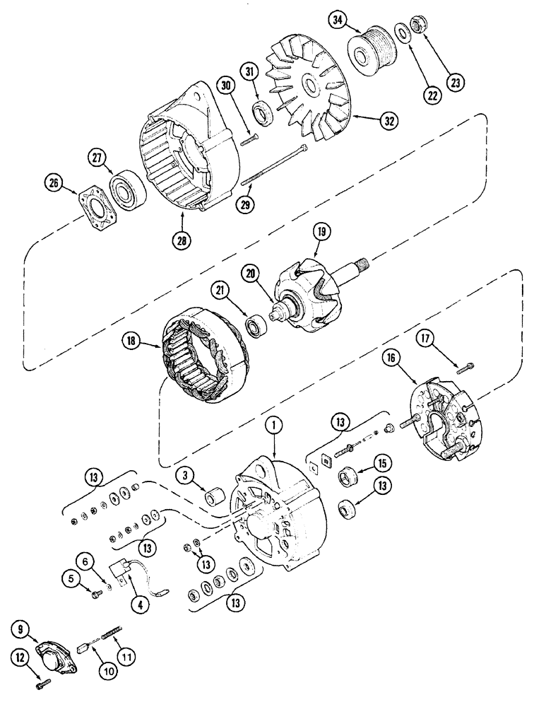 Схема запчастей Case IH 7230 - (4-034) - ALTERNATOR ASSEMBLY (04) - ELECTRICAL SYSTEMS