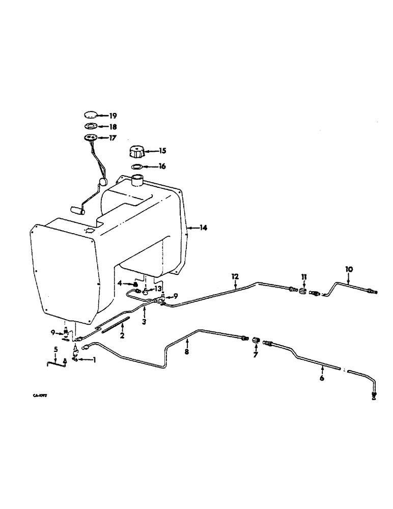 Схема запчастей Case IH 2400 - (12-06) - FUEL TANK SUPPORTS AND PIPING, BOSCH INJECTION Power