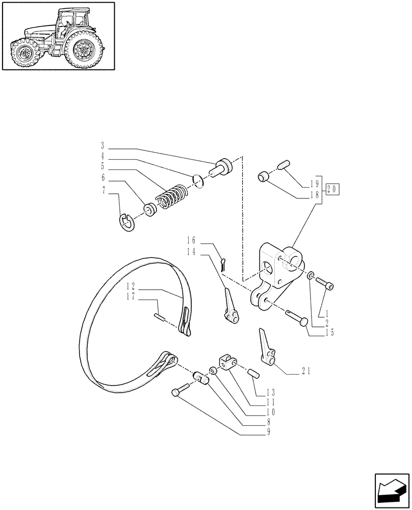 Схема запчастей Case IH MAXXUM 130 - (1.80.7[02]) - PTO CLUTCH - SUPPORT AND BRAKE BAND (07) - HYDRAULIC SYSTEM