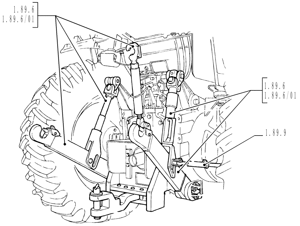 Схема запчастей Case IH MXU130 - (1.88.0) - SEC. 09 - LINKAGE (09) - IMPLEMENT LIFT