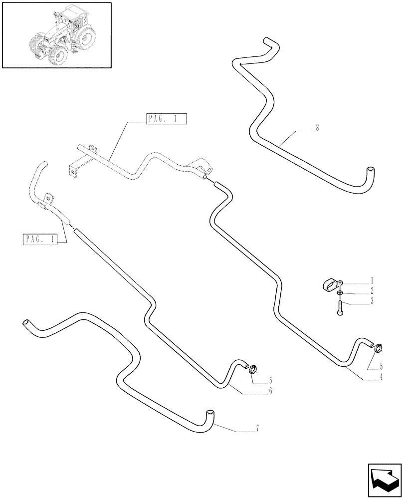 Схема запчастей Case IH MAXXUM 140 - (1.94.3/02[02]) - HEATING SYSTEM PIPES (10) - OPERATORS PLATFORM/CAB