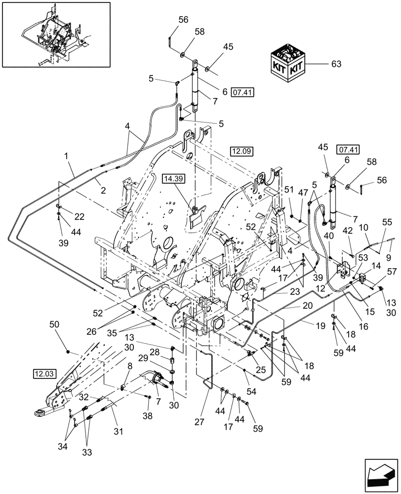 Схема запчастей Case IH RB564 - (07.40) - HYDRAULICS (07) - HYDRAULIC SYSTEM