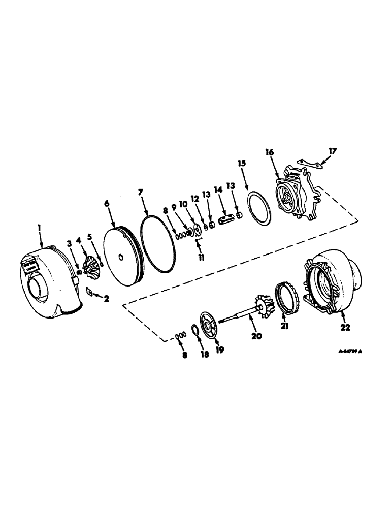 Схема запчастей Case IH 1206 - (D-17) - DIESEL ENGINES, TURBOCHARGER (01) - ENGINE