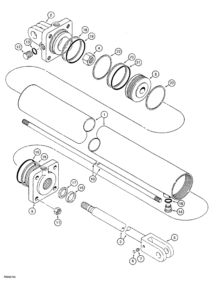 Схема запчастей Case IH 5700 - (8-044) - CYLINDER ASSEMBLY - 1282328C92, 3-3/4 X 8 INCH STROKE (08) - HYDRAULICS