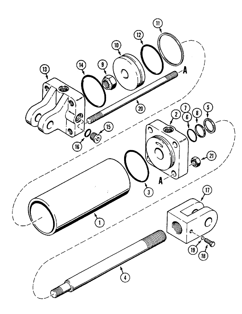 Схема запчастей Case IH 4500 - (8-086) - HYDRAULIC CYLINDER, FRONT AND REAR PORTS, 3-1/2 ID X 8 INCH STROKE, IOWA (08) - HYDRAULICS