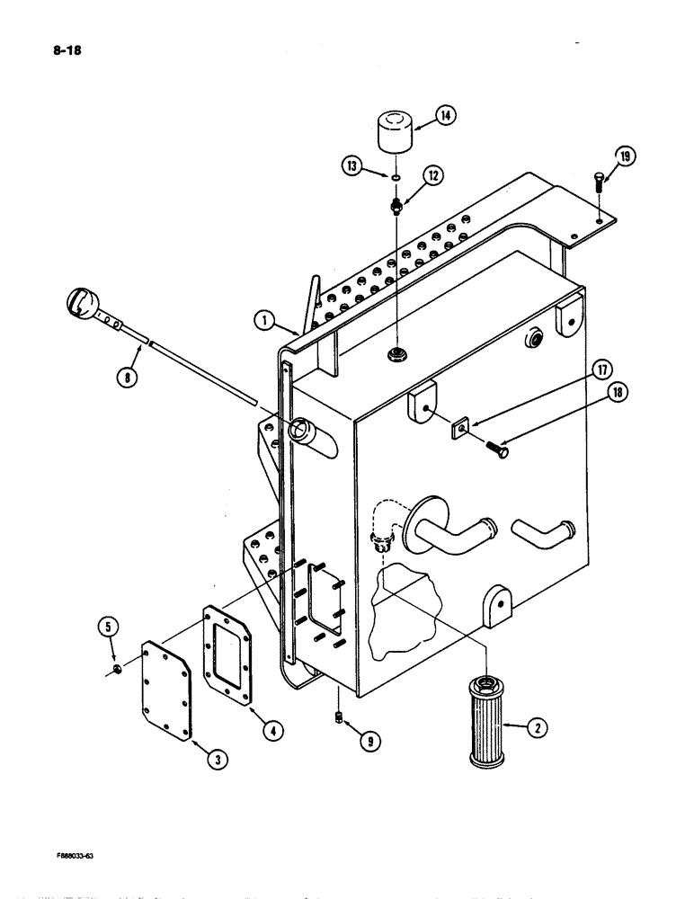 Схема запчастей Case IH 9170 - (8-18) - HYDRAULIC TANK (08) - HYDRAULICS