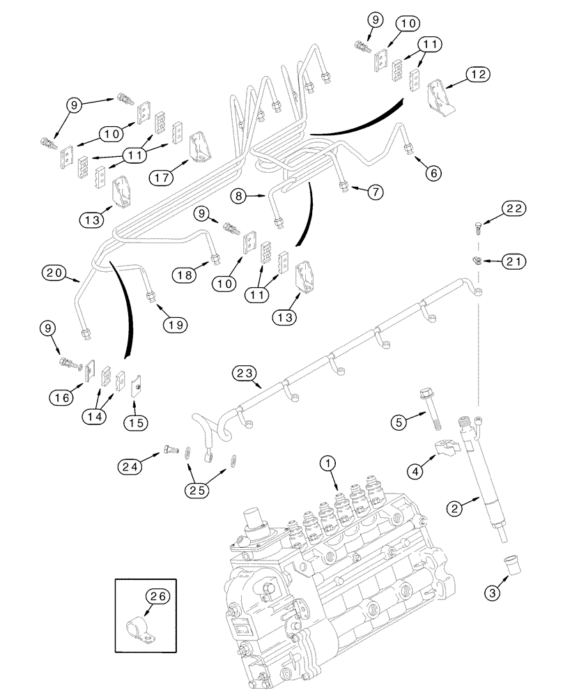 Схема запчастей Case IH 2366 - (03-01[02]) - FUEL INJECTION SYSTEM - ASN JJC0255700 (02) - FUEL SYSTEM