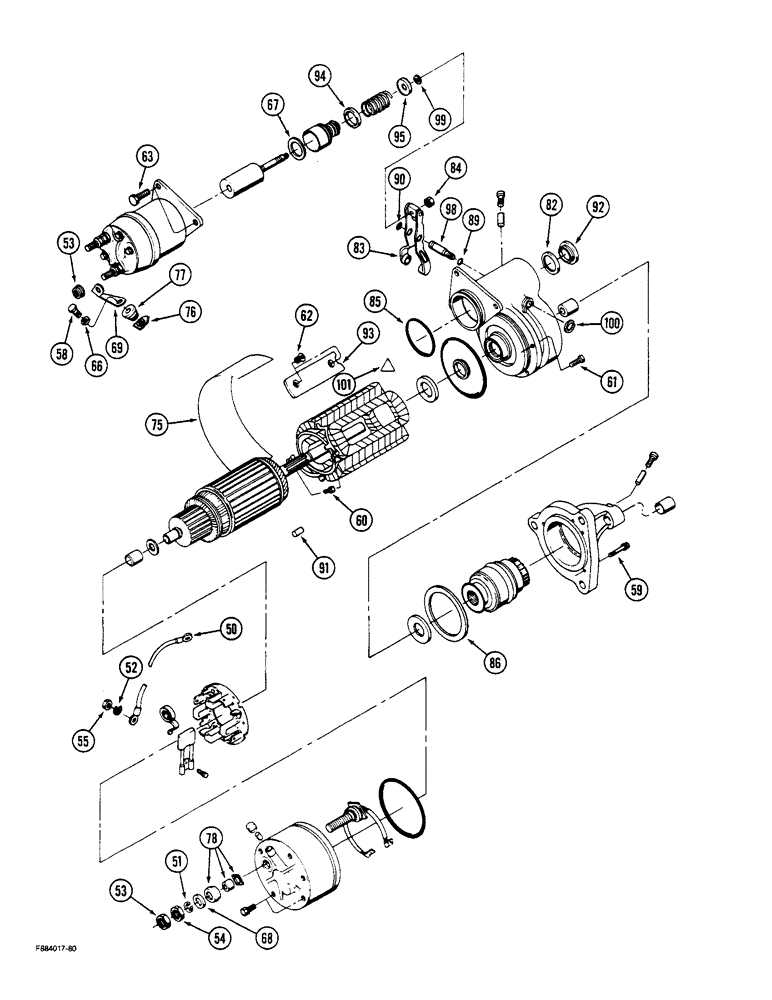 Схема запчастей Case IH STEIGER - (4-36) - STARTER ASSEMBLY (04) - ELECTRICAL SYSTEMS