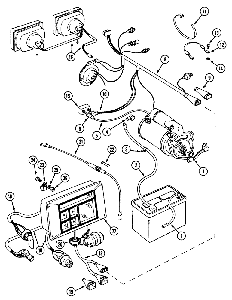 Схема запчастей Case IH 1594 - (4-52) - CHASSIS WIRING, TRACTORS WITH CAB (04) - ELECTRICAL SYSTEMS