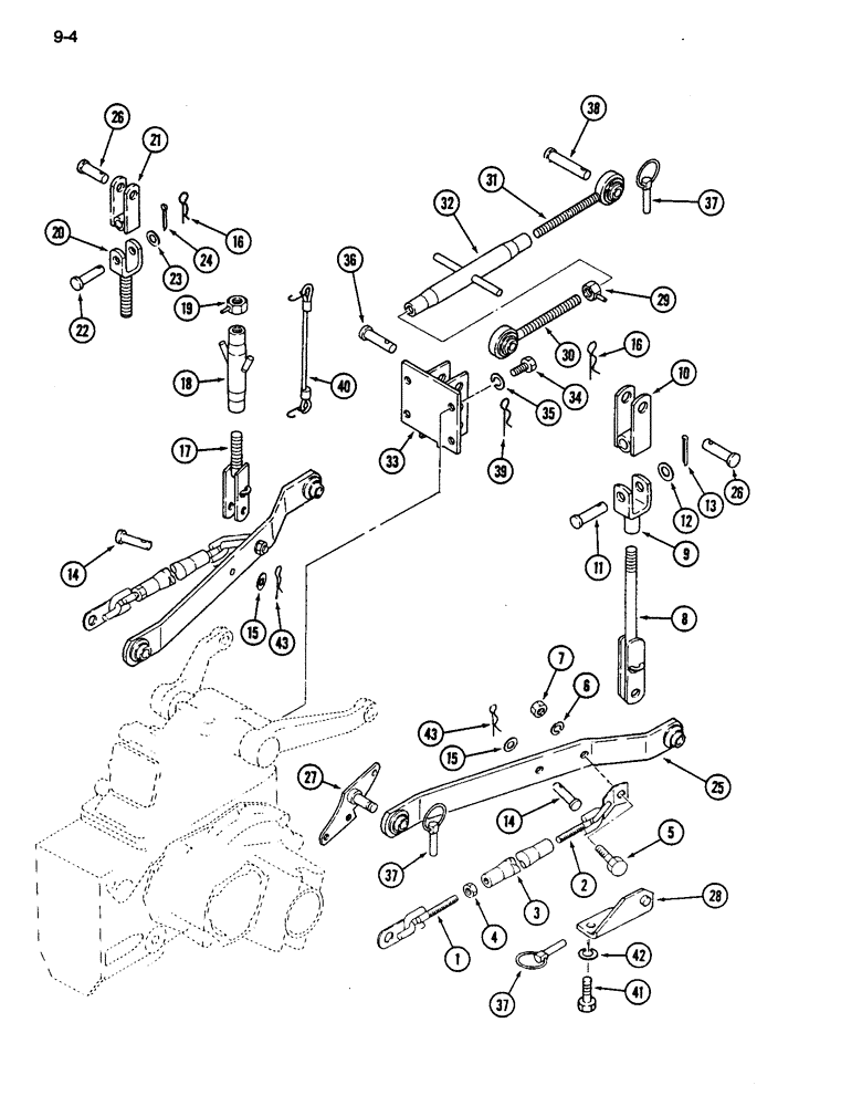 Схема запчастей Case IH 255 - (9-04) - THREE POINT HITCH (09) - CHASSIS/ATTACHMENTS