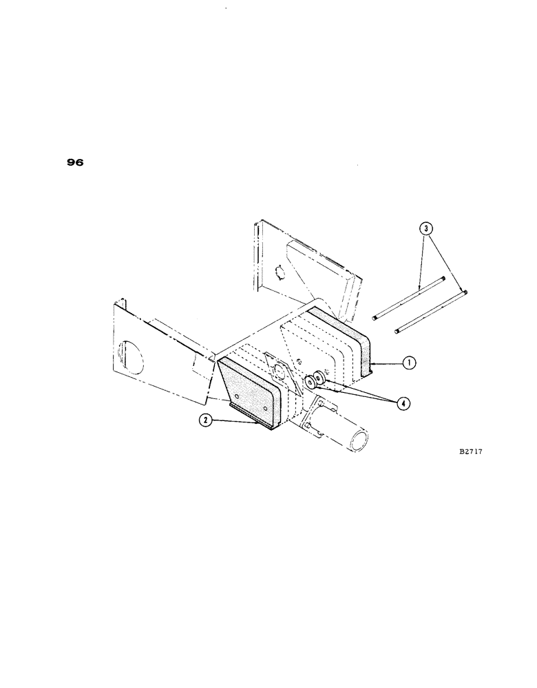 Схема запчастей Case IH 303 - (96) - REAR AXLE SUPPORT WEIGHTS, 660 - 960 (58) - ATTACHMENTS/HEADERS