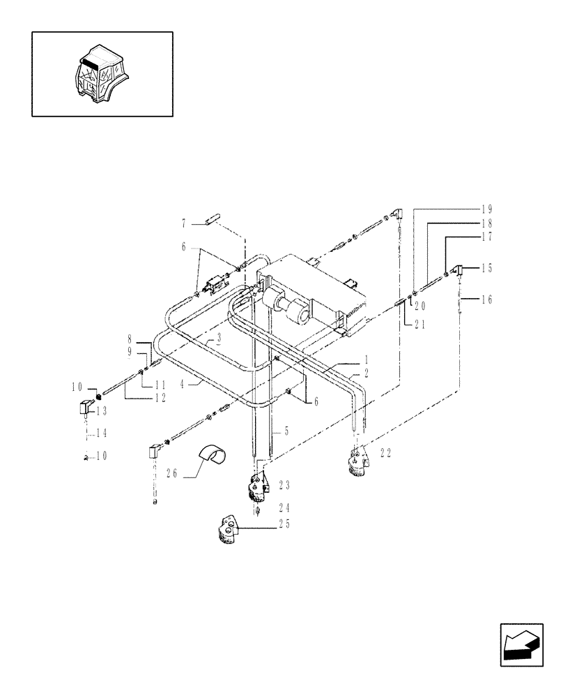 Схема запчастей Case IH JX55 - (1.92.0[70]) - HEATING SYSTEM - PIPES, UNIONS AND INSULATORS (10) - OPERATORS PLATFORM/CAB