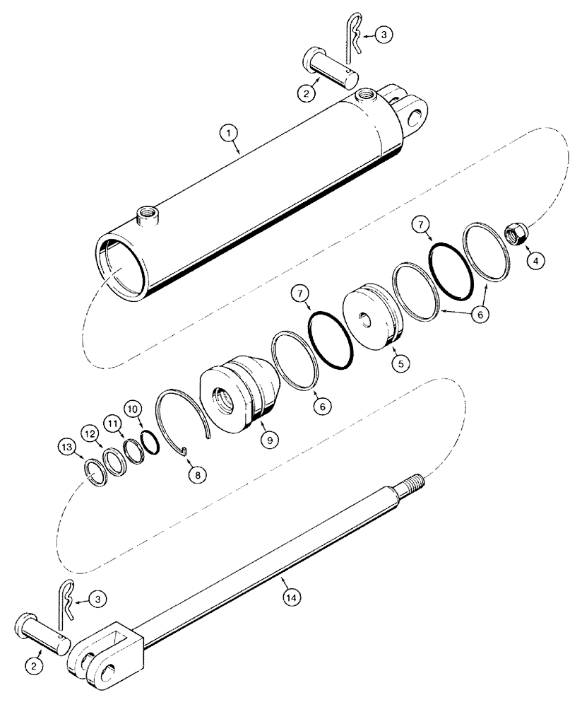 Схема запчастей Case IH 770 - (08-21) - TRANSPORT LIFT CYLINDER - 548004R92, WELDED TYPE, 4 INCH ID (08) - HYDRAULICS