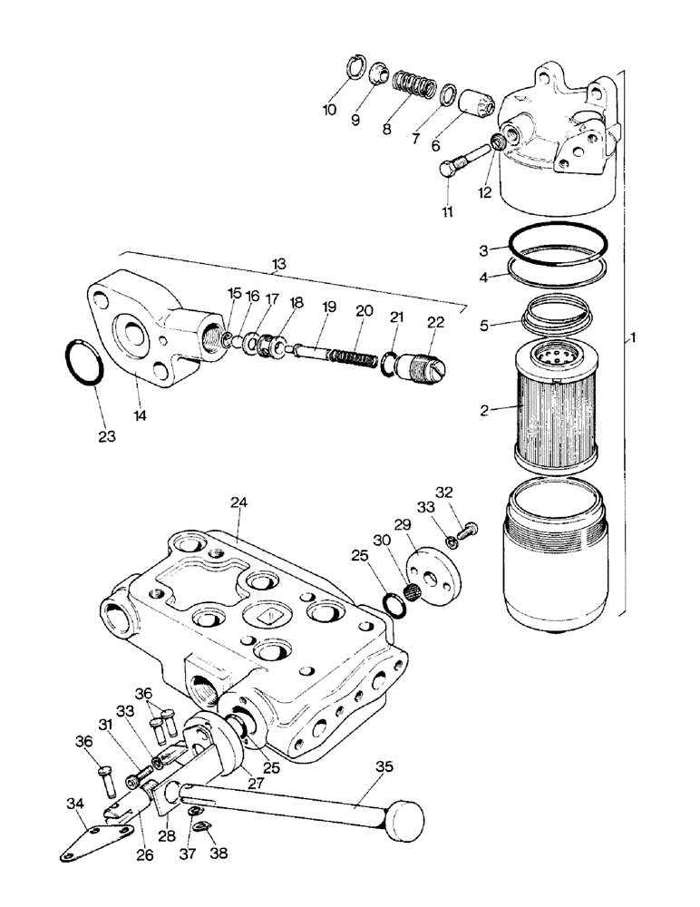 Схема запчастей Case IH 1690 - (K07-1) - FILTER, BLEED VALVE AND COMBINING VALVE (07) - HYDRAULICS