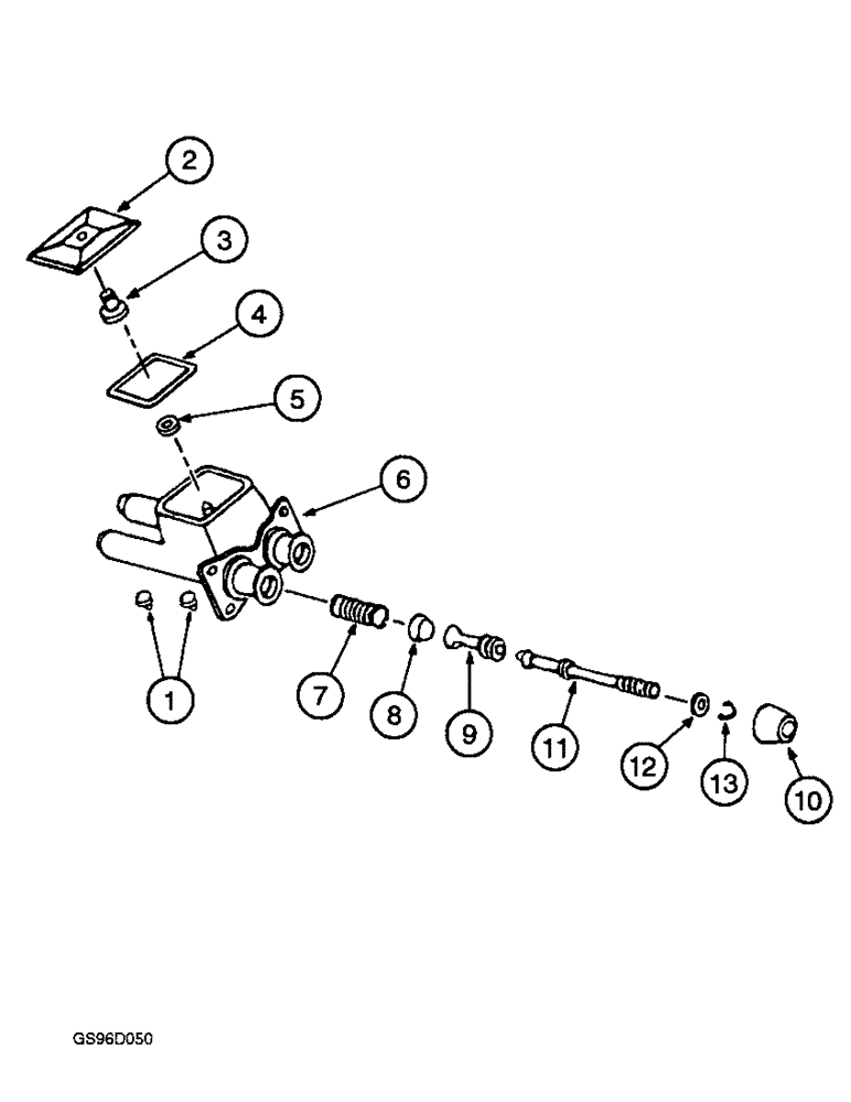 Схема запчастей Case IH 1400 - (7-04) - MASTER BRAKE CYLINDER (5.1) - BRAKES