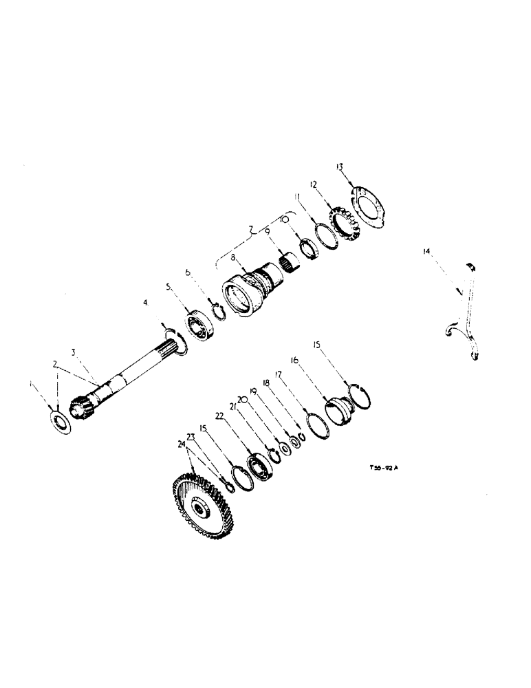 Схема запчастей Case IH 434 - (6-053) - P.T.O. DRIVING SHAFT AND GEARS, 545 R.P.M. - ATTACHMENTS (06) - POWER TRAIN