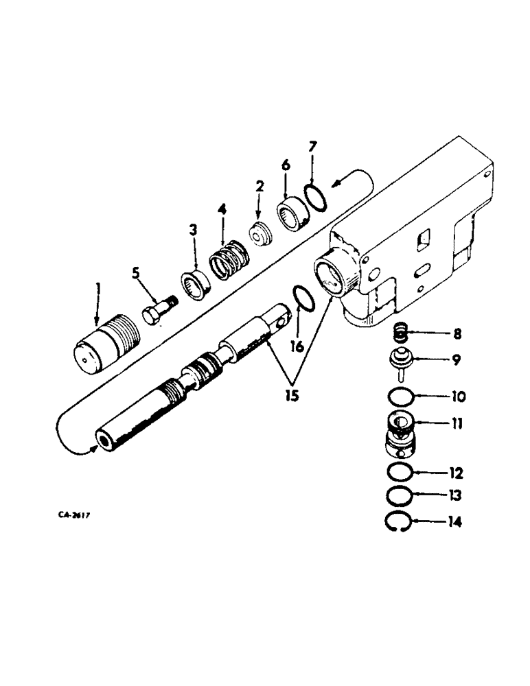 Схема запчастей Case IH 2400 - (10-57) - HYDRAULICS, HYDRAULIC CONTROL VALVE, THREE POSITION SPRING CENTERED (07) - HYDRAULICS