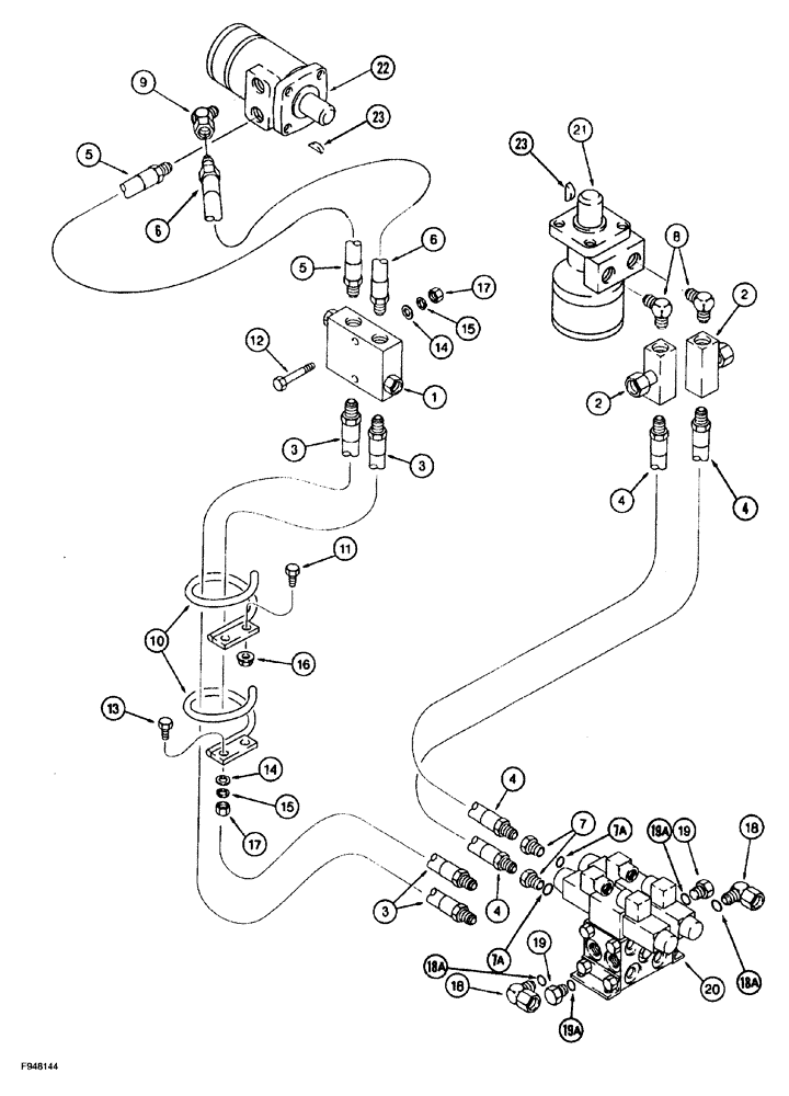 Схема запчастей Case IH 1360 - (8-018) - LIFT AND SWING HYDRAULICS, SELF CONTAINED HYDRAULICS (07) - HYDRAULICS