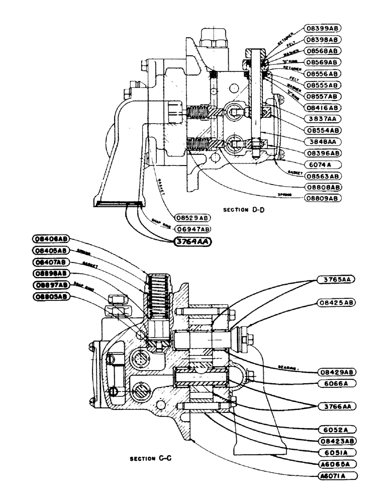 Схема запчастей Case IH SC-SERIES - (141) - HYDRAULIC SINGLE AND DUAL CONTROL UNIT, DUAL VALVE AND PUMP ASSEMBLY, SINGLE VALVE, S, SC, SO (08) - HYDRAULICS