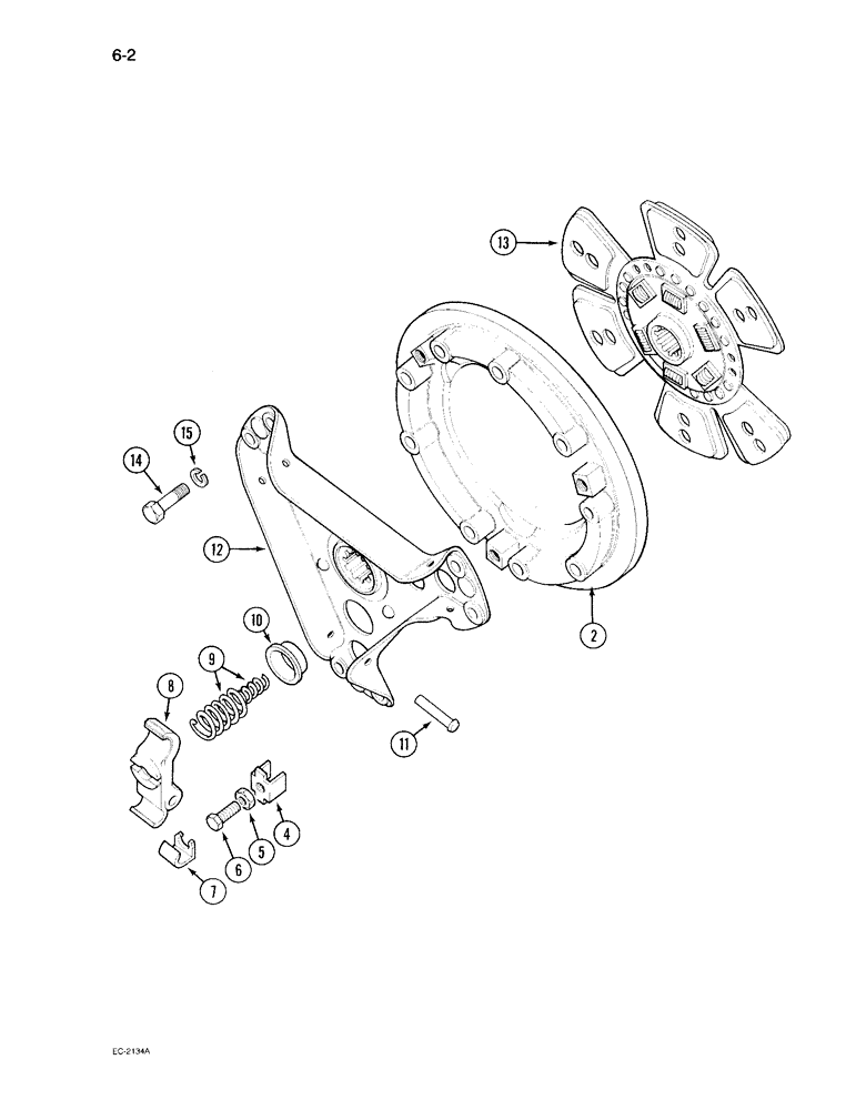 Схема запчастей Case IH 495 - (6-002) - CLUTCH, LAYCOCK 11 INCH CLUTCH (06) - POWER TRAIN