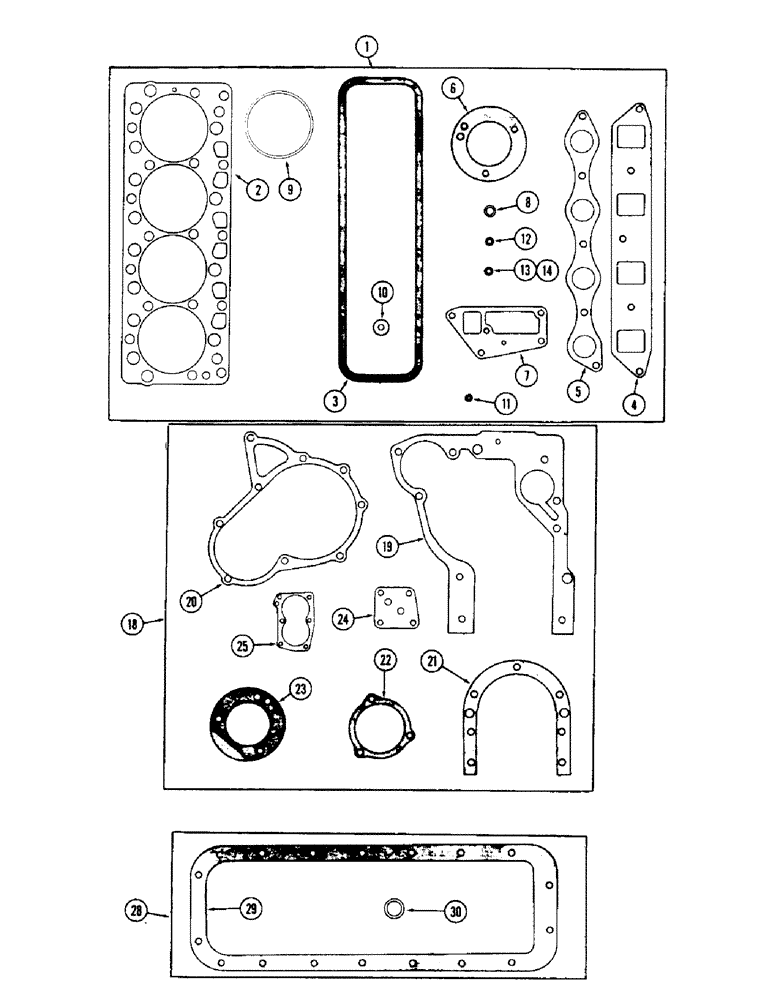 Схема запчастей Case IH 1150 - (130) - ENGINE GASKET KITS, 188 DIESEL ENGINE (10) - ENGINE