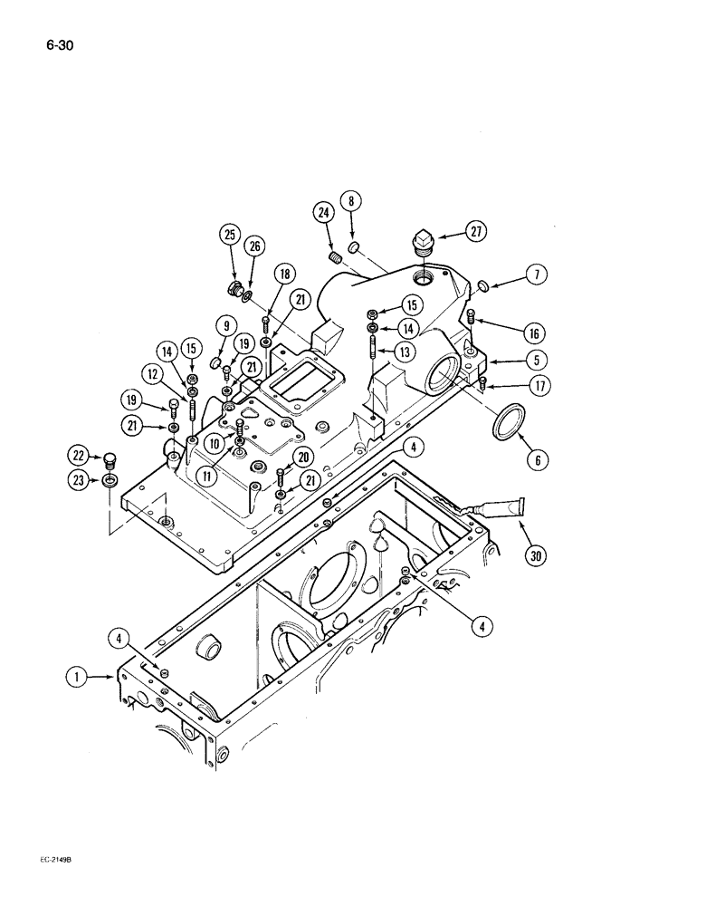 Схема запчастей Case IH 495 - (6-030) - REAR FRAME, TOP COVER (06) - POWER TRAIN