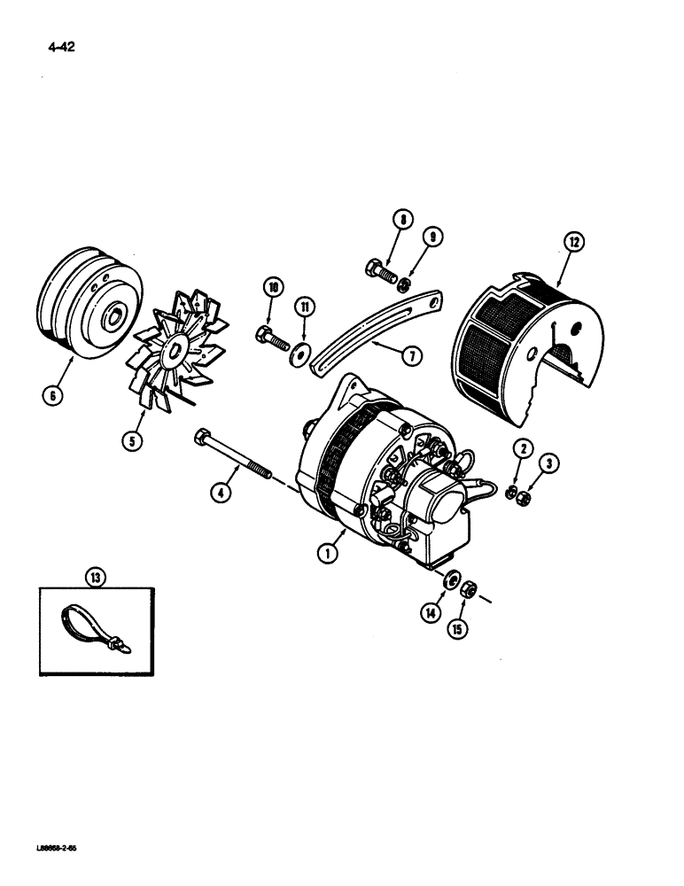 Схема запчастей Case IH 1844 - (4-42) - ALTERNATOR MOUNTING, 90 AMPERE ALTERNATOR (06) - ELECTRICAL SYSTEMS