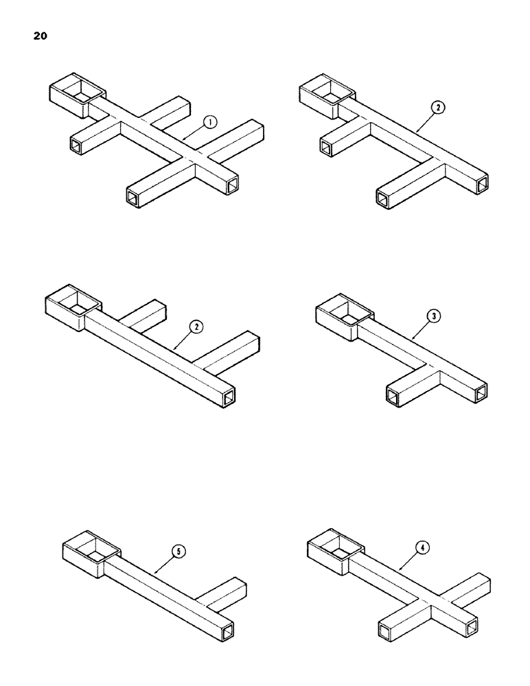 Схема запчастей Case IH 100-SERIES - (20) - WELDED SHANK MOUNTS, PRIOR TO SN1605900 