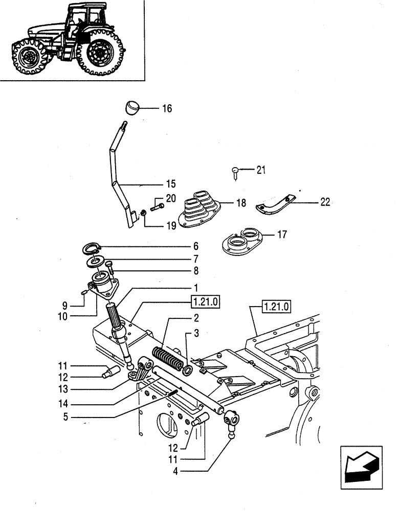 Схема запчастей Case IH JX90 - (1.29.1) - INNER CONTROLS (03) - TRANSMISSION