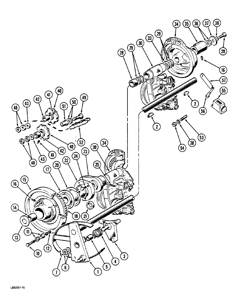 Схема запчастей Case IH 5420 - (9-42) - KNOTTER MAIN DRIVE SHAFT (09) - CHASSIS