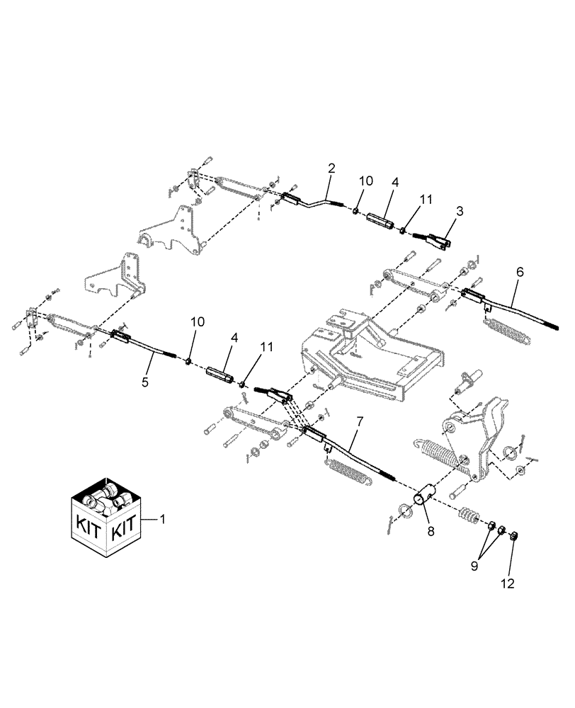 Схема запчастей Case IH 914A - (11) - AUB497082 LIFT LINKAGE KIT ON & BSN DBC0004065 