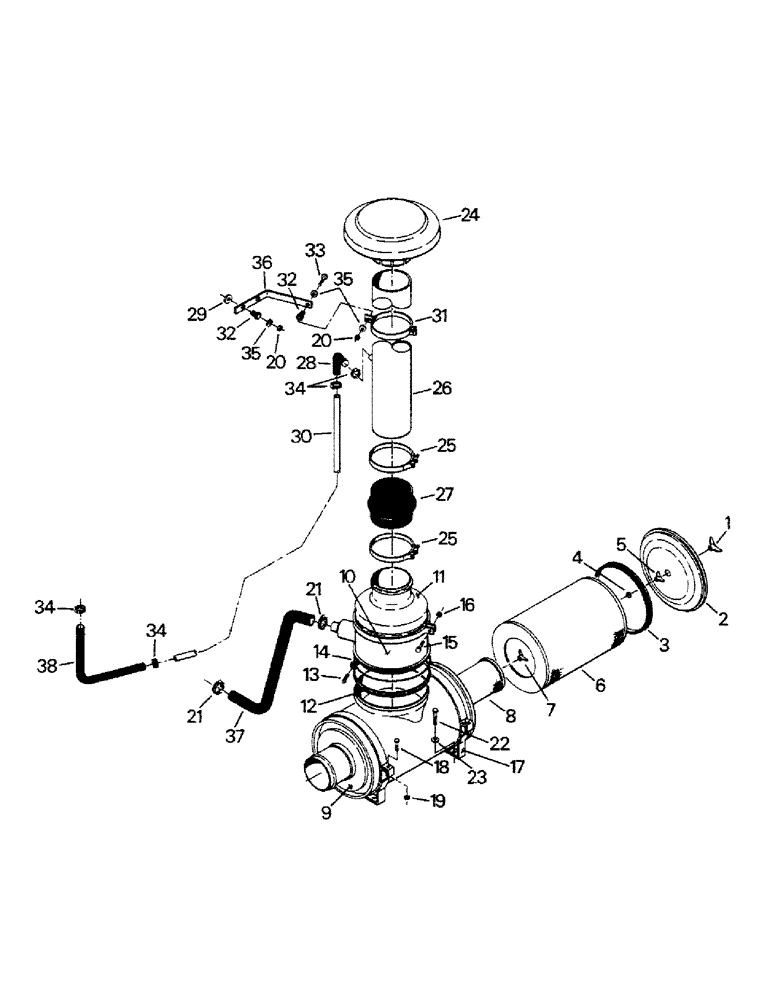 Схема запчастей Case IH KP-1400 - (04-13) - AIR CLEANER AND MOUNTING, 16" AIR CLEANER (04) - Drive Train