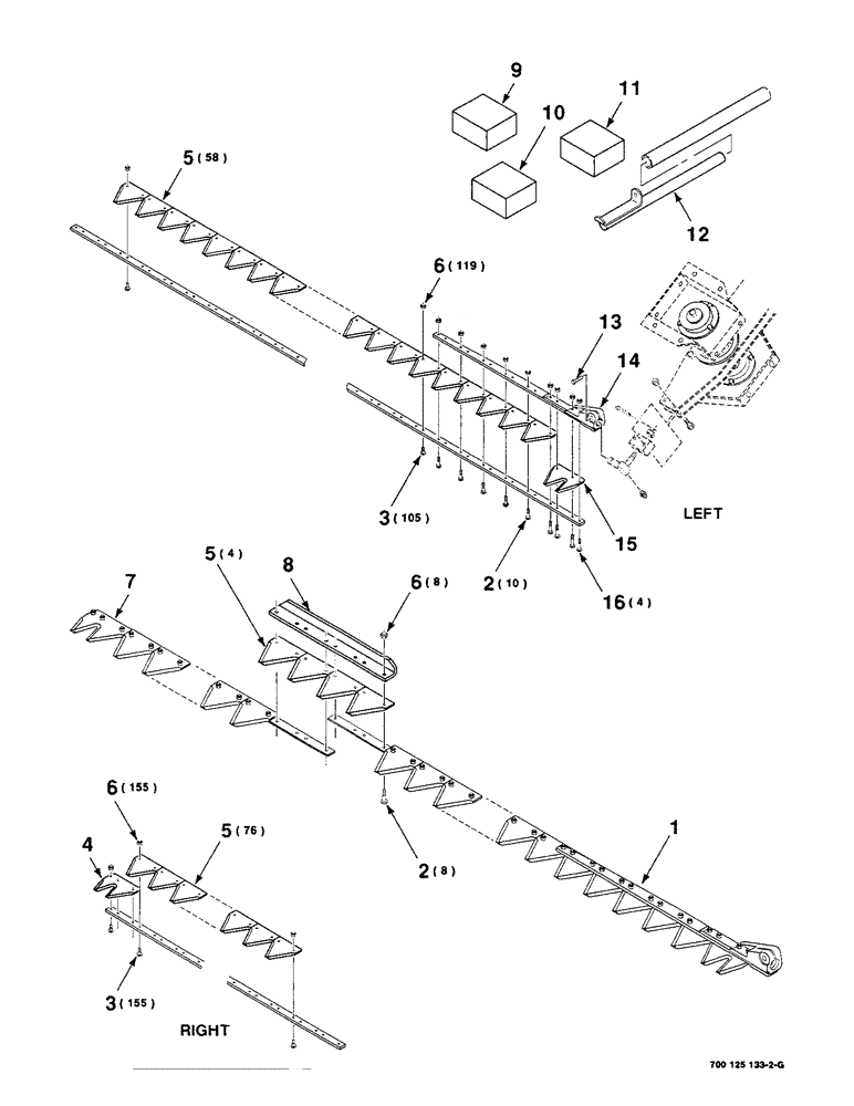 Схема запчастей Case IH 8240 - (3-24) - SICKLE ASSEMBLY, 35 FOOT ONLY (58) - ATTACHMENTS/HEADERS