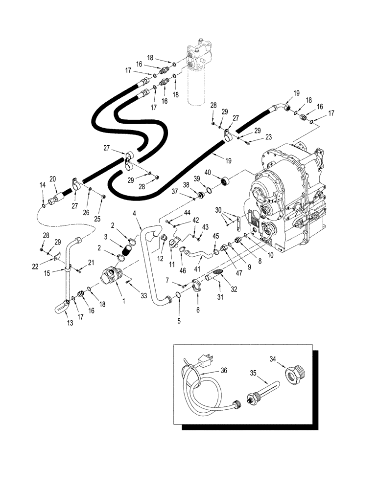 Схема запчастей Case IH STX425 - (06-18) - TRANSMISSION - LUBRICATION, WITH MANUAL SHIFT TRANSMISSION (06) - POWER TRAIN