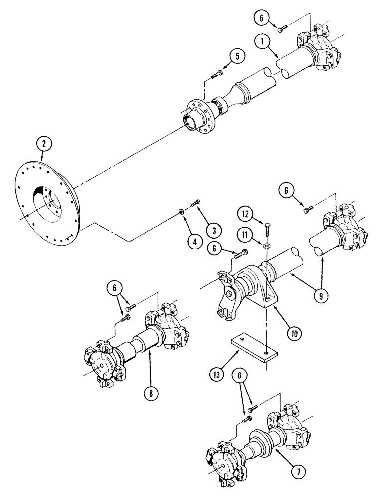 Схема запчастей Case IH STX275 - (06-25) - DRIVE SHAFTS AND MOUNTING (06) - POWER TRAIN