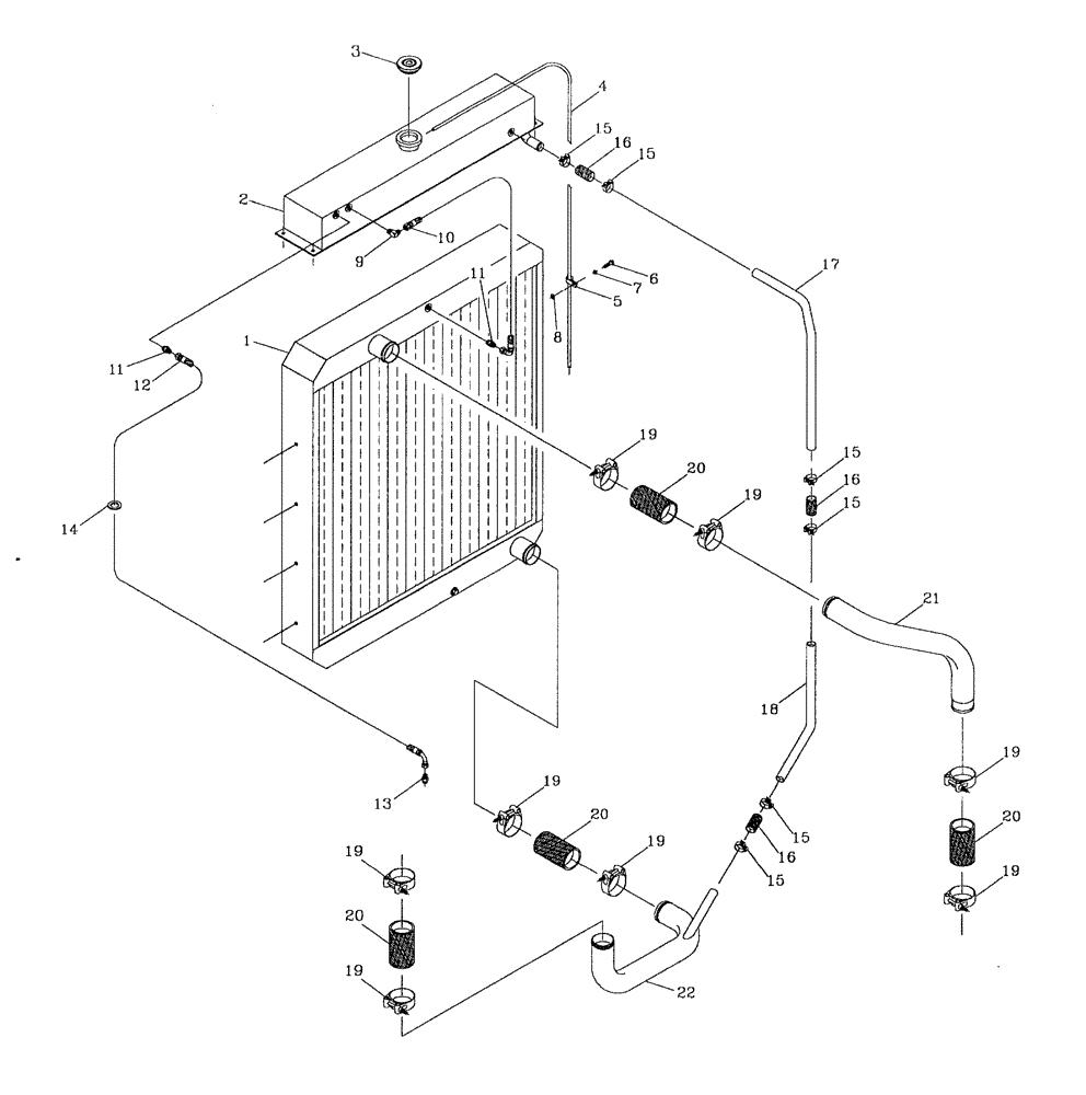 Схема запчастей Case IH 7700 - (C02[10]) - WATER RADIATOR {3306} Engine & Engine Attachments