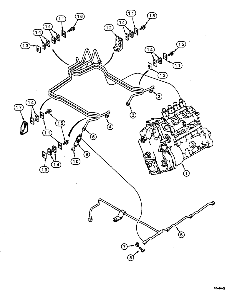 Схема запчастей Case IH 8870 - (10-44) - FUEL INJECTION SYSTEM (10) - ENGINE