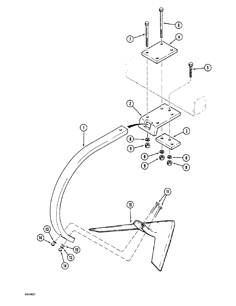 Схема запчастей Case IH 184 - (9-24) - RIGID CLAMP AND SHANK, 25 INCH CLEARANCE 