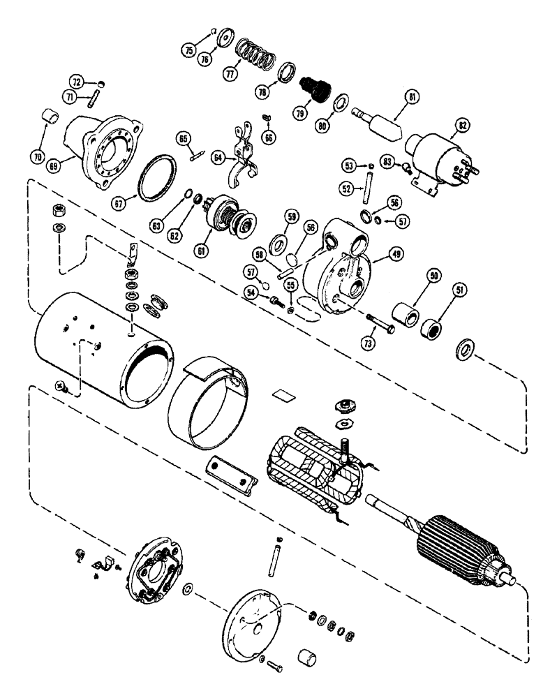 Схема запчастей Case IH 1370 - (067A) - A59217 STARTER, 504BDT, DIESEL ENGINE, USED PRIOR TO TRACTOR SERIAL NUMBER 8696753 (04) - ELECTRICAL SYSTEMS