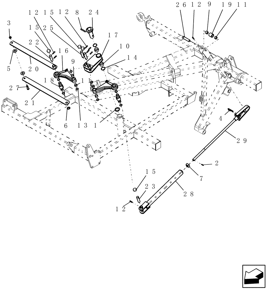 Схема запчастей Case IH 600 - (39.100.15) - DEPTH CONTROL (OUTER WING) ASSEMBLY (39) - FRAMES AND BALLASTING